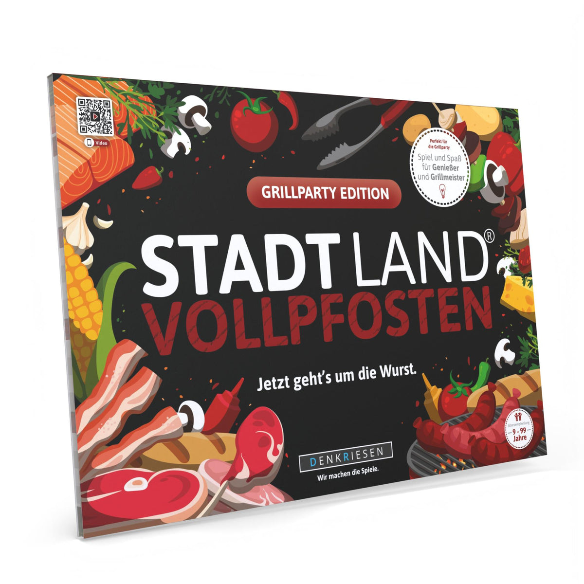 Stadt Land Vollpfosten® Spielblock | Grillparty Edition