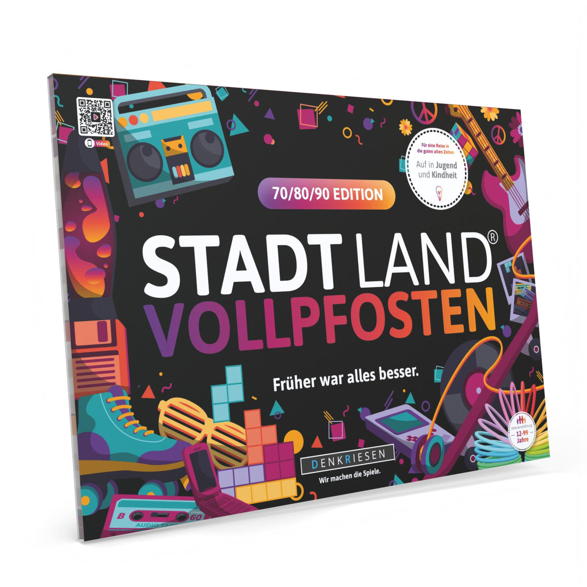 Stadt Land Vollpfosten® Spielblock | 70/80/90 Edition