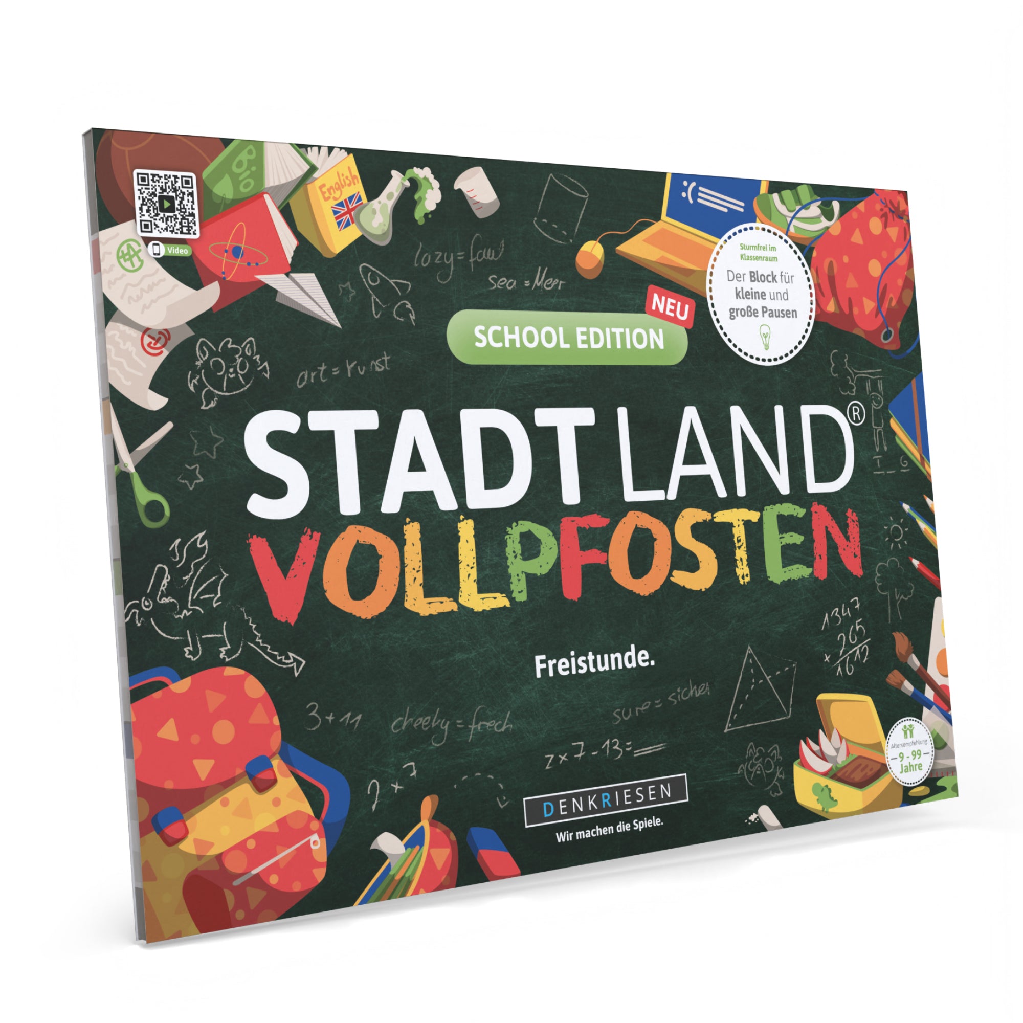 Stadt Land Vollpfosten® School Edition – "Freistunde." | A4 Spielblock
