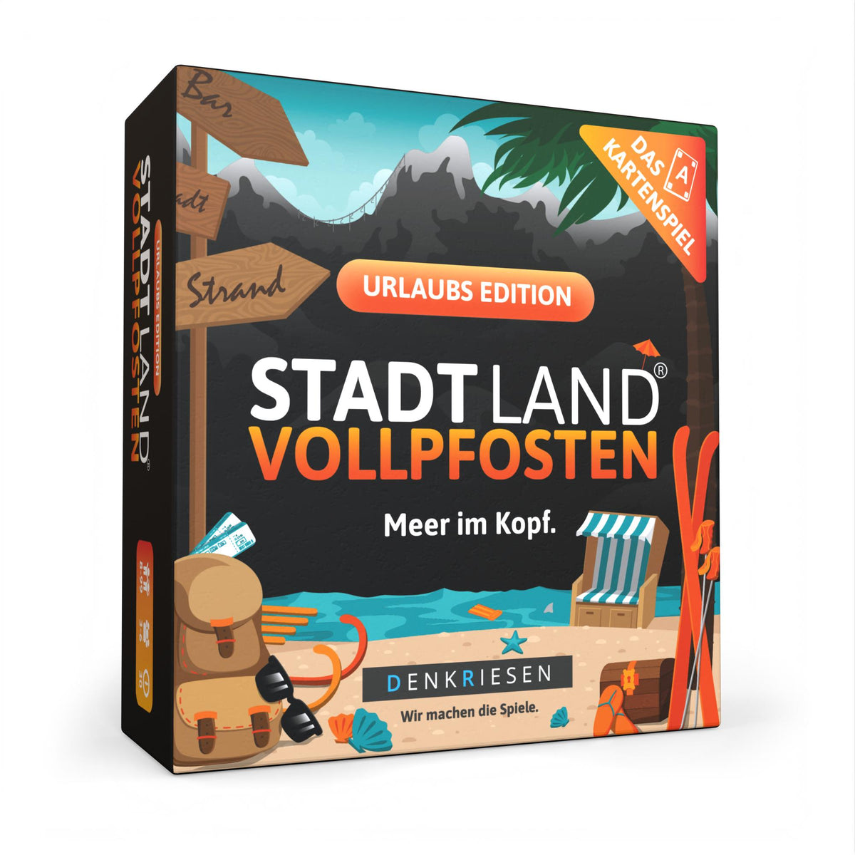 Stadt Land Vollpfosten® Kartenspiel | Urlaubs Edition