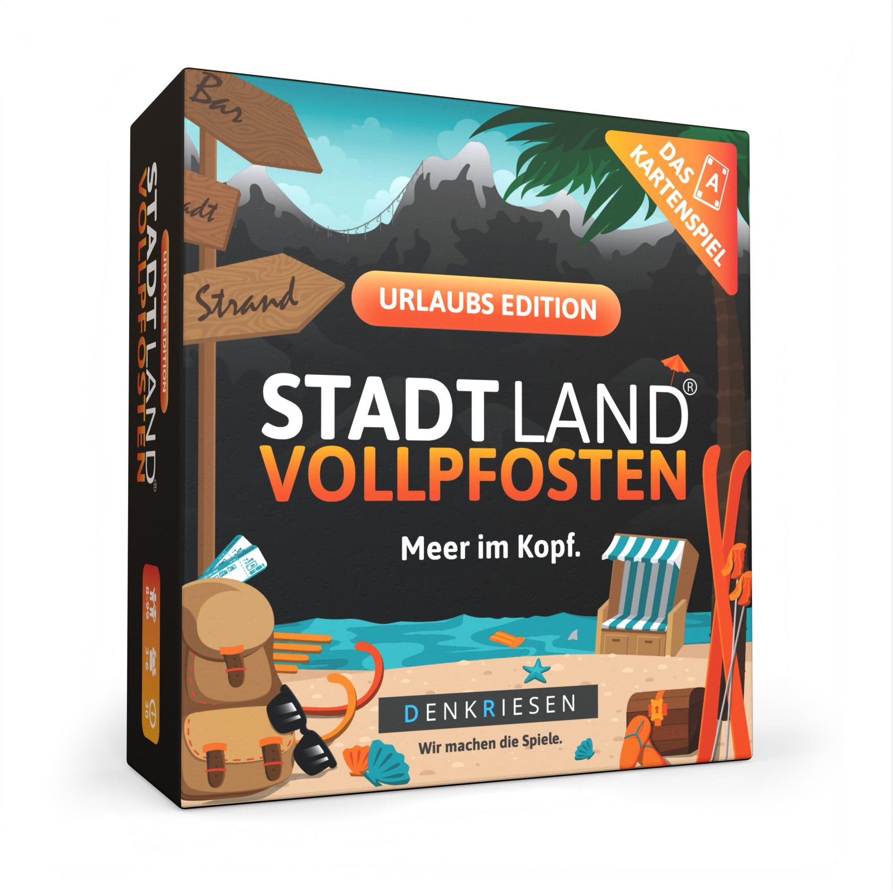 Stadt Land Vollpfosten® Kartenspiel | Urlaubs Edition